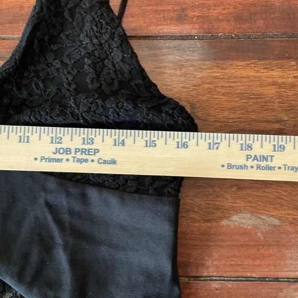 Free People Lower East Side Lace Slip Dress Black Size L NWT Asymmetrical Party - Picture 5 of 6
